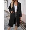 imageIDEALSANXUN Womens Long Wool Coats Fall Winter Trench Coat Peacoat Dress JacketsBlack