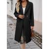 imageIDEALSANXUN Womens Long Wool Coats Fall Winter Trench Coat Peacoat Dress JacketsBlack