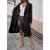 imageIDEALSANXUN Womens Long Wool Coats Fall Winter Trench Coat Peacoat Dress JacketsBlack