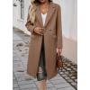 imageIDEALSANXUN Womens Long Wool Coats Fall Winter Trench Coat Peacoat Dress JacketsBrown