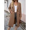 imageIDEALSANXUN Womens Long Wool Coats Fall Winter Trench Coat Peacoat Dress JacketsBrown