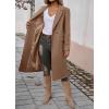 imageIDEALSANXUN Womens Long Wool Coats Fall Winter Trench Coat Peacoat Dress JacketsBrown