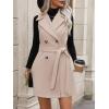 imageIDEALSANXUN Womens Long Wool Vest Fall Winter Sleeveless Blazer Jackets Double Breasted Trench Coat with BeltBeige