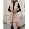 imageIDEALSANXUN Womens Long Wool Vest Fall Winter Sleeveless Blazer Jackets Double Breasted Trench Coat with BeltBeige