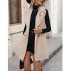 imageIDEALSANXUN Womens Long Wool Vest Fall Winter Sleeveless Blazer Jackets Double Breasted Trench Coat with BeltBeige