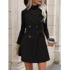 imageIDEALSANXUN Womens Long Wool Vest Fall Winter Sleeveless Blazer Jackets Double Breasted Trench Coat with BeltBlack