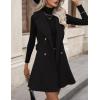 imageIDEALSANXUN Womens Long Wool Vest Fall Winter Sleeveless Blazer Jackets Double Breasted Trench Coat with BeltBlack