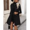 imageIDEALSANXUN Womens Long Wool Vest Fall Winter Sleeveless Blazer Jackets Double Breasted Trench Coat with BeltBlack