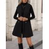 imageIDEALSANXUN Womens Long Wool Vest Fall Winter Sleeveless Blazer Jackets Double Breasted Trench Coat with BeltBlack