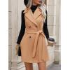 imageIDEALSANXUN Womens Long Wool Vest Fall Winter Sleeveless Blazer Jackets Double Breasted Trench Coat with BeltCamel