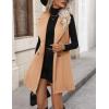 imageIDEALSANXUN Womens Long Wool Vest Fall Winter Sleeveless Blazer Jackets Double Breasted Trench Coat with BeltCamel