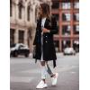 imageIDEALSANXUN Womens Wool Coats Fall Winter Double Breasted Trench Coat with BeltBlack