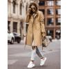imageIDEALSANXUN Womens Wool Coats Fall Winter Double Breasted Trench Coat with BeltKhaki