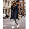 imageIDEALSANXUN Womens Wool Coats Fall Winter Double Breasted Trench Coat with BeltNavy