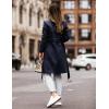 imageIDEALSANXUN Womens Wool Coats Fall Winter Double Breasted Trench Coat with BeltNavy