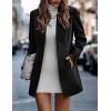 imageIDEALSANXUN Wool Blazer for Women Fall Winter Open Front Blazer Jackets Business Coats Dressy Peacoat Trench CoatBlack