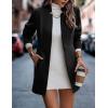 imageIDEALSANXUN Wool Blazer for Women Fall Winter Open Front Blazer Jackets Business Coats Dressy Peacoat Trench CoatBlack