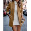 imageIDEALSANXUN Wool Blazer for Women Fall Winter Open Front Blazer Jackets Business Coats Dressy Peacoat Trench CoatKhaki