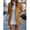 imageIDEALSANXUN Wool Blazer for Women Fall Winter Open Front Blazer Jackets Business Coats Dressy Peacoat Trench CoatKhaki