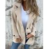 imageIDEALSANXUN Wool Pea Coats for Women Fall Winter Classic Mid Length Peacoat Trench Coat Blazer JacketBeige
