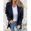 imageIDEALSANXUN Wool Pea Coats for Women Fall Winter Classic Mid Length Peacoat Trench Coat Blazer JacketBlack