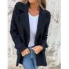 imageIDEALSANXUN Wool Pea Coats for Women Fall Winter Classic Mid Length Peacoat Trench Coat Blazer JacketBlack