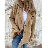 imageIDEALSANXUN Wool Pea Coats for Women Fall Winter Classic Mid Length Peacoat Trench Coat Blazer JacketKhaki