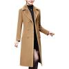 imageIDEALSANXUN Fur Collar Wool Coats for Women Double Breasted Long Peacoat JacketsCamel