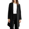 imageIDEALSANXUN Womens Fall Winter Wool Coats Midi Length Trench Coat Long Blazer JacketsBlack