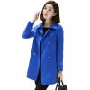 imageIDEALSANXUN Womens Fall Winter Wool Coats Peacoat Double Breasted Trench CoatsBlue