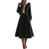 imageIDEALSANXUN Womens Long Wool Coat Fall Winter Double Breasted Trench Coat Peacoat JacketsBlack