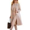 imageIDEALSANXUN Womens Long Wool Coats Fall Winter Single Breasted Trench Coat Dressy Jackets PeacoatBeige