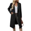imageIDEALSANXUN Womens Long Wool Coats Fall Winter Trench Coat Peacoat Dress JacketsBlack