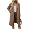 imageIDEALSANXUN Womens Long Wool Coats Fall Winter Trench Coat Peacoat Dress JacketsBrown