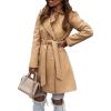 imageIDEALSANXUN Womens Wool Coats Fall Winter Double Breasted Trench Coat with BeltKhaki
