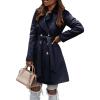 imageIDEALSANXUN Womens Wool Coats Fall Winter Double Breasted Trench Coat with BeltNavy