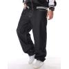 imageIDEALSANXUN Baggy Jeans Men Casual Embroidery Hip Hop Loose Fit Y2k JeansBlack 42