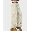 imageIDEALSANXUN Cargo Pants for Men Spring Summer Casual Baggy Elastic Waisted Straight Leg Trousers Relaxed Fit PantsBeige