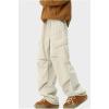 imageIDEALSANXUN Cargo Pants for Men Spring Summer Casual Baggy Elastic Waisted Straight Leg Trousers Relaxed Fit PantsBeige