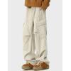 imageIDEALSANXUN Cargo Pants for Men Spring Summer Casual Baggy Elastic Waisted Straight Leg Trousers Relaxed Fit PantsBeige