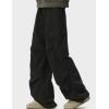 imageIDEALSANXUN Cargo Pants for Men Spring Summer Casual Baggy Elastic Waisted Straight Leg Trousers Relaxed Fit PantsBlack