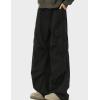 imageIDEALSANXUN Cargo Pants for Men Spring Summer Casual Baggy Elastic Waisted Straight Leg Trousers Relaxed Fit PantsBlack