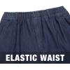 imageIDEALSANXUN Fleece Lined Jeans Mens Elastic Waist Thicken Warm Loose Denim PantsRetro BlueFleece