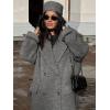 imageIDEALSANXUN Long Wool Coats for Women Fall Winter Maxi Length Peacoat Trench Coat Blazer Jacket Overcoat OuterwearGrey