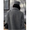 imageIDEALSANXUN Long Wool Coats for Women Fall Winter Maxi Length Peacoat Trench Coat Blazer Jacket Overcoat OuterwearGrey