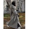 imageIDEALSANXUN Long Wool Coats for Women Fall Winter Maxi Length Peacoat Trench Coat Blazer Jacket Overcoat OuterwearGrey