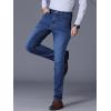 imageIDEALSANXUN Men Jeans Slim Fit Stretch Denim Pants Skinny Straight Leg Jean TrousersDark Blue