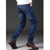 imageIDEALSANXUN Men Jeans Slim Fit Stretch Denim Pants Skinny Straight Leg Jean TrousersDark Blue