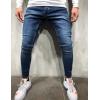 imageIDEALSANXUN Mens Skinny Jeans Casual Stretch Slim Fit Classic Elastic Waist Jeans Work PantsDark Blue