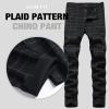 imageIDEALSANXUN Plaid Pants for Men Dress Chino Stright Leg Casual Skinny Pants2 Black